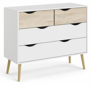 Bijela komoda OSLO 75395 s 4 ladicama