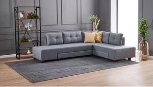 Atelier Del Sofa Kutna garnitura na razvlačenje, Sivo, Manama Corner Sofa Bed Right - Grey