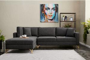 Atelier Del Sofa Kutna garnitura, Antracit Zlato, Berlin Left - Anthracite, Gold