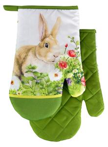 Set od 2 kuhinjske rukavice s magnetom EASTER BUNNY, bijelo-zelena