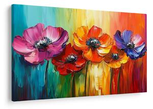 Slika - Pet šarenih cvjetova (90x60 cm)