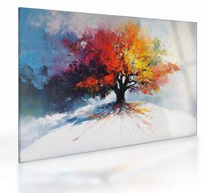 Staklena slika - Šareno drvo (70x50 cm)