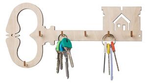 AtmoWood Drvena vješalica za ključeve - ključ sa kućicom