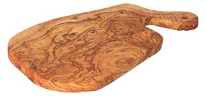 AtmoWood Ovalna daska za rezanje od maslinovog drveta s drškom 30 cm