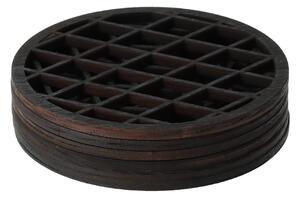 AtmoWood Set od 6 drvenih podmetača crne boje s uzorkom