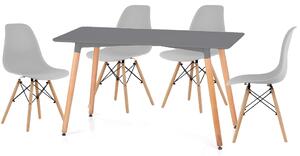 Sivi blagovaonski set 1+4, stol BERGEN 120 + stolice YORK OSAKA