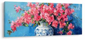 Slika - Vaza s ružičastim cvijećem (120x50 cm)
