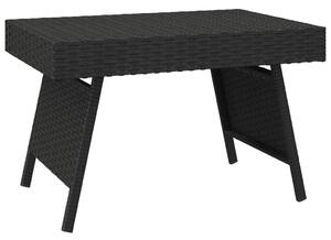VidaXL Sklopivi bočni stolić crni 60 x 40 x 38 cm od poliratana