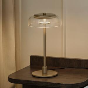 Nuura LED stolna lampa Blossi, visina 31 cm, zlatna/prozirna, prigušiva, Zlato / mjed, Dnevni boravak/blagovaonica, Metal