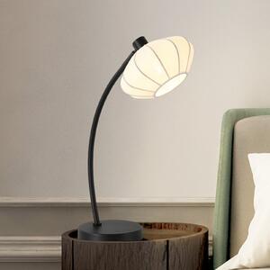 Searchlight Svjetleća stolna lampa, crna i bijela, visina 48 cm, metal tkanina, Crno, Dnevni boravak/blagovaonica, Metal