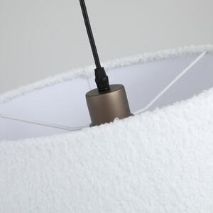Searchlight Chelsea viseća svjetiljka, smeđa/bijela, Ø 35 cm, tkanina, prigušiva, Bijela, Dnevni boravak/blagovaonica, Tkanina / tekstil