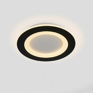 Searchlight LED stropna svjetiljka Ringo, Ø 25 cm, crni i bijeli metal akril, CCT, prigušiva, Crno, Dnevni boravak/blagovaonica, Metal