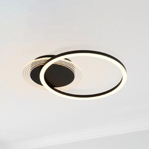 Searchlight LED stropna svjetiljka Contour, mat crna, duljina 40 cm, željezo/akril, prigušiva, Crno, Dnevni boravak/blagovaonica, Metal