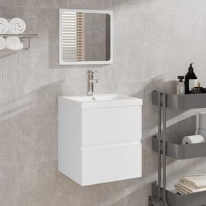 VidaXL Kupaonski ormarić s umivaonikom i ogledalom bijeli