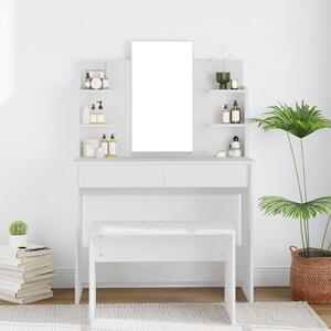 VidaXL Toaletni stolić s ogledalom bijeli 96 x 40 x 142 cm