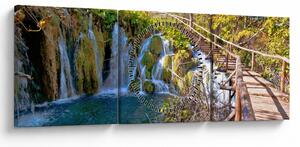 Slika - Ulaz u slapove (sa satom) (90x30 cm)