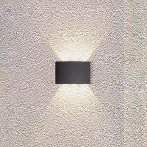 Searchlight LED vanjska zidna svjetiljka Shadows, širina 18 cm, crna, metal, Crno, Aluminij, Zidni kvadrat