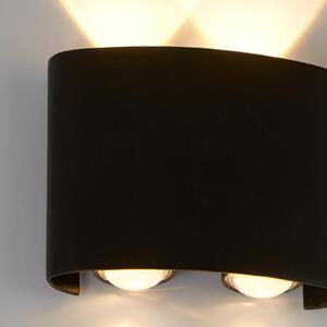 Searchlight LED vanjska zidna svjetiljka Shadows, širina 12 cm, crna, metal, Crno, Aluminij, Zidni kvadrat