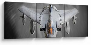 Slika - Lovački avion (sa satom) (90x30 cm)