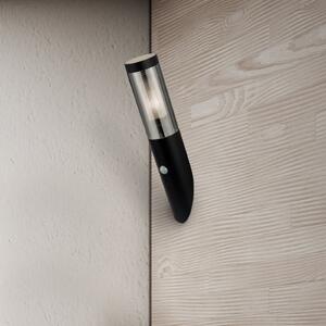 Searchlight Batton vanjska zidna svjetiljka, visina 40 cm, crna/dimno siva, senzor, Crno, Aluminij