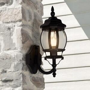 Searchlight Bel Aire vanjska zidna lampa, visina 46 cm, crna/prozirna metal/staklo, Crno, Aluminij, fenjer