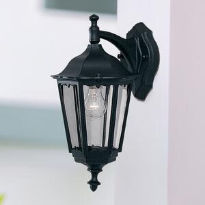 Searchlight Alex vanjska zidna lampa, visina 44 cm, crna/prozirna, metal/staklo, Crno, Aluminij, fenjer