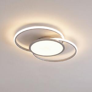 Lucande LED stropna svjetiljka Senne, CCT, srebro, metal, prigušiva, Metalik, spavaća soba, Metal