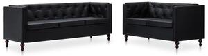 VidaXL 2-dijelni set sofa s presvlakom od umjetne kože crni