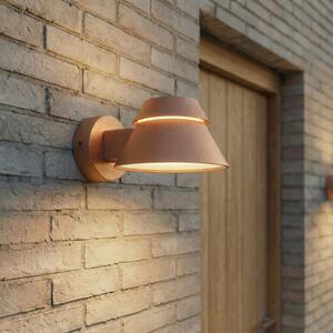 Lucande Moena vanjska zidna LED svjetiljka, smeđa, metal, IP44, Smeđa / hrđa, Aluminij