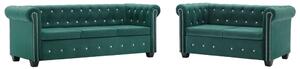 VidaXL Chesterfield sofa set 2 komada baršunasta presvlaka zelena
