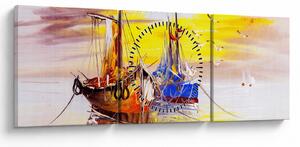 Slika - Slikani brodovi (sa satom) (90x30 cm)