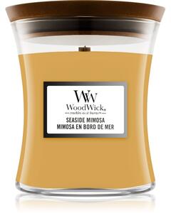 Woodwick Seaside Mimosa mirisna svijeća s drvenim fitiljem 275 g