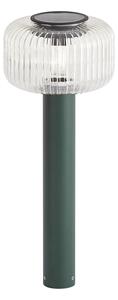 Moderna vanjska bitva zelena s rebrastim staklom uklj. LED solarna IP65 - Ribble Mushroom