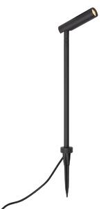 Moderni vrtni reflektor 12V crni 10cm uklj. LED IP65 - Voltaire Lino