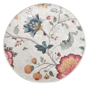 Siva od samta kupaonska prostirka ø 100 cm Vintage Flower – Foutastic