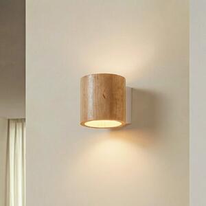 SOLLUX LIGHTING Zidna lampa Ara kao cilindar izrađen od drveta, prigušiva, Drvo, Dnevni boravak/blagovaonica, Drvo