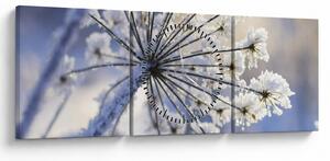 Slika - Smrznuti cvijet (sa satom) (90x30 cm)