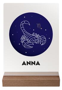 ATMOWOOD Znak vašeg imena na akrilnom staklu - tamni stalak Odaberite znak zodijaka: Škorpion