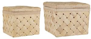 Set od 2 kvadratne kutije od jasenovog drveta CHIP WOOD
