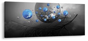 Slika plavih apstraktnih kugli (120x50 cm)