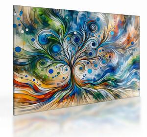 Staklena slika – Šareno energetsko drvo (70x50 cm)