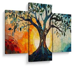 Slika – Mozaik – sunce i drvo I. (90x60 cm)