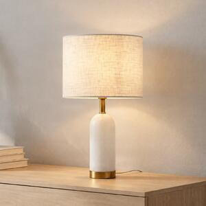 Stolne Lampa Lindby, Alabaster, Bijela, Dnevna soba, Tkanina / tekstil, Skandinavski