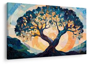 Slika – Mozaik – sunce i drvo II. (90x60 cm)