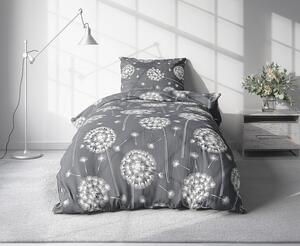 DANDELION siva pamučna posteljina Dimenzije posteljine: 70 x 90 cm | 140 x 200 cm