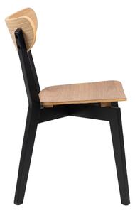 Crna/u prirodnoj boji blagovaonska stolica u dekoru hrasta Roxby – Actona