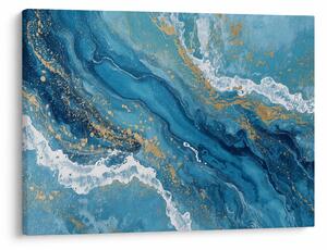 Slika - Svijetloplavi mramor sa zlatom II. (70x50 cm)