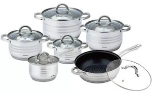 Klausberg KB-7698 Set Posuđa 12 Dijelova – Nehrđajući Čelik, Indukcija, Troslojno Termičko Dno