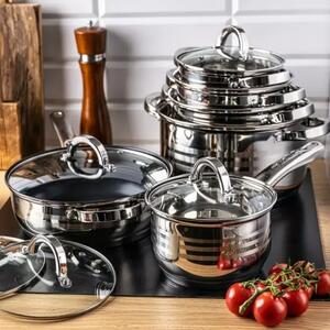 Klausberg KB-7698 Set Posuđa 12 Dijelova – Nehrđajući Čelik, Indukcija, Troslojno Termičko Dno