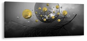 Slika zlatnih apstraktnih kugli (120x50 cm)